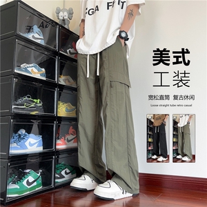2025夏季新款潮流薄款冰丝工装宽松休闲裤B315-K24227-特p35控68图片