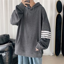 2021秋季新港风短句大码男条纹印花连帽套头卫衣W5016-P50，男装卫衣，电商A001