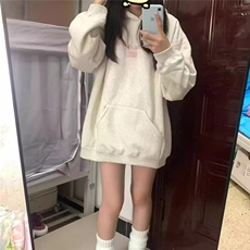 秋冬新款高街慵懒风连帽卫衣复古印花字母加绒学生卫衣WYX276，男装卫衣，星座516A