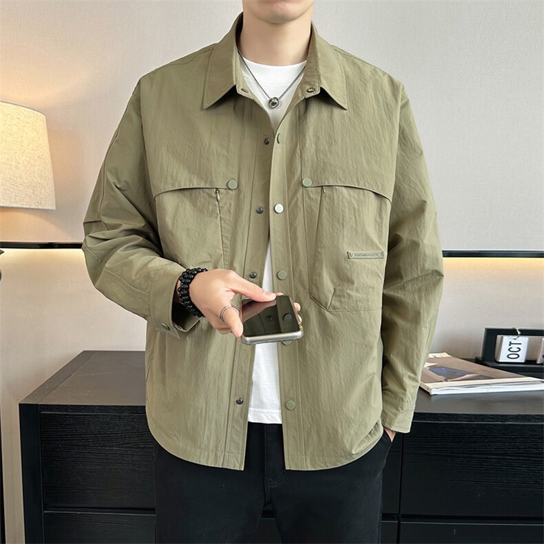 2026店主风春季新款翻领休闲时尚潮流简约夹克外套男968-P75，男装夹克，电商A413