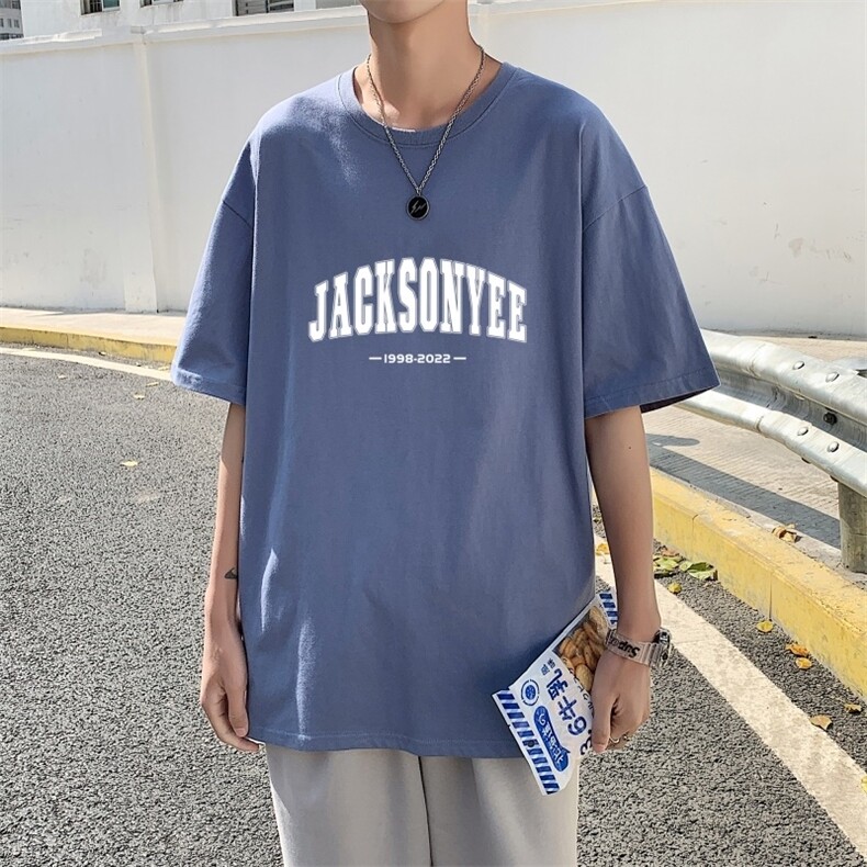 T3325P25克莱因蓝T仓库一件起正常配送中男港风T恤落肩款宽松T恤,男装T恤,星座510A-1