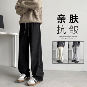 灯芯绒休闲裤子日系复古直筒长裤宽松运动裤1008-特批-35图片