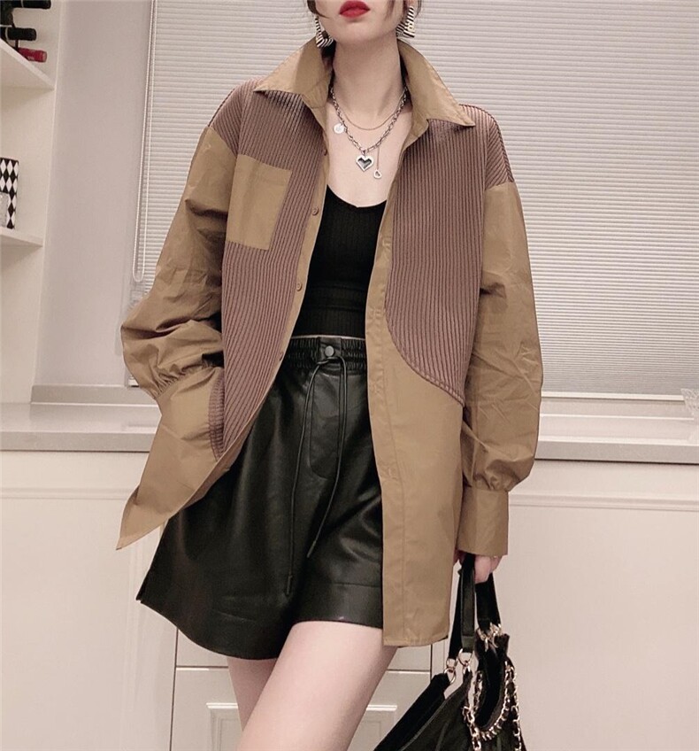 拼毛线衬衣开衫二穿ＭL，其它，可纳奇