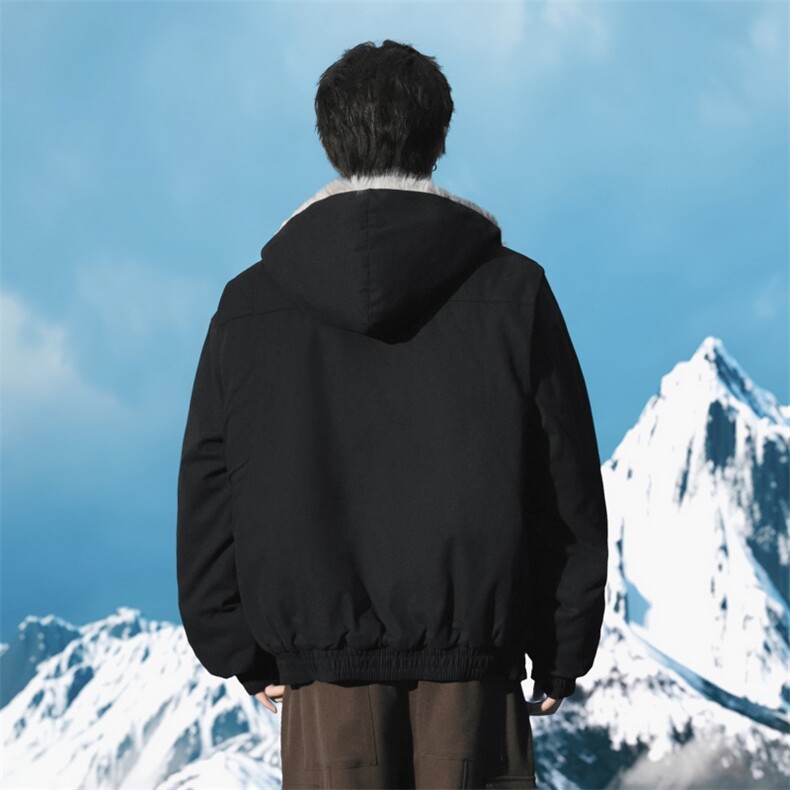 美式座山雕潮百搭显高连帽外套拉链不卡毛加绒毛领棉服1003-TP89,男装棉衣,电商B306