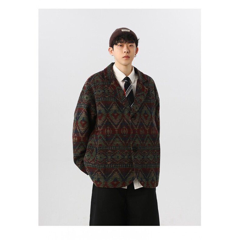 加绒加厚提花复古西装毛呢大衣504-F65-P78控128（加绒P88控138）,男装西服,星座504