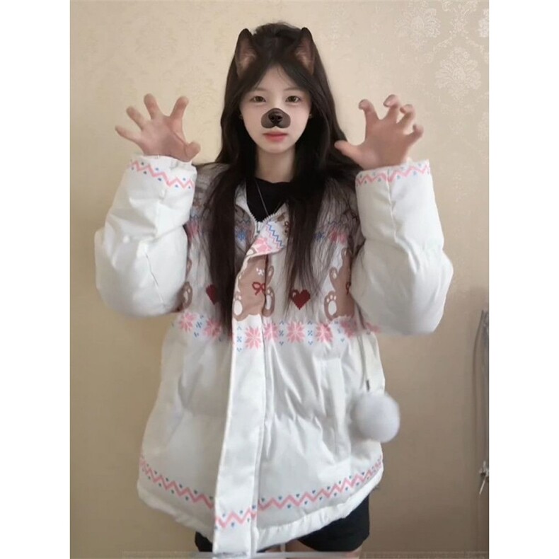 1506A/G79250/P94女学生冬季毛领连帽保暖外套图片