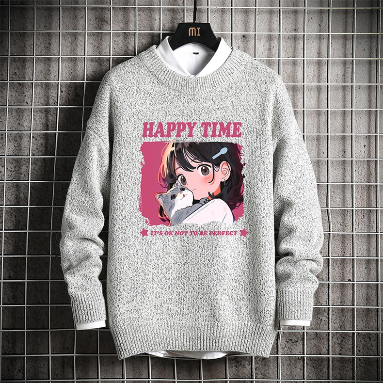 加厚加绒毛衣男大码毛线衣男针织衫M19353-P45加绒款-P65网格,男装针织衫/毛衣,电商A040A
