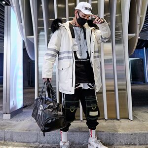 2020电商B247冬季新款中长款羽绒服港风大毛领情侣款抗寒919,男装羽绒服,电商B247