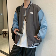 撞色拼接棒球服秋季潮牌宽松ins运动夹克休闲百搭外套W1877-P42，男装夹克，星座512-2