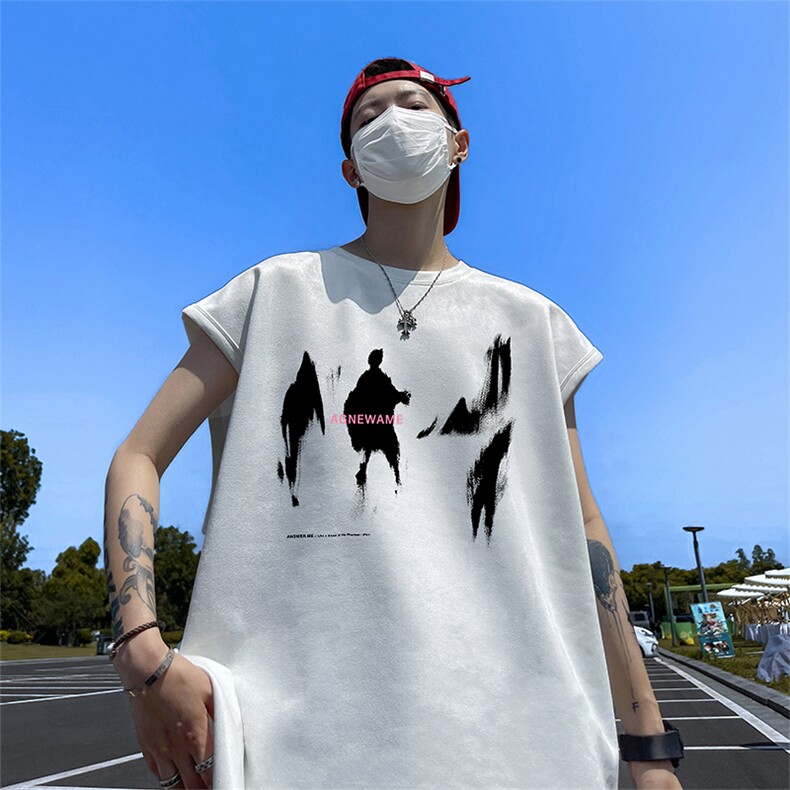 量大优供视频得物直播品230克夏季麂皮绒背心无袖T恤BJ265，男装背心/马甲，电商A486