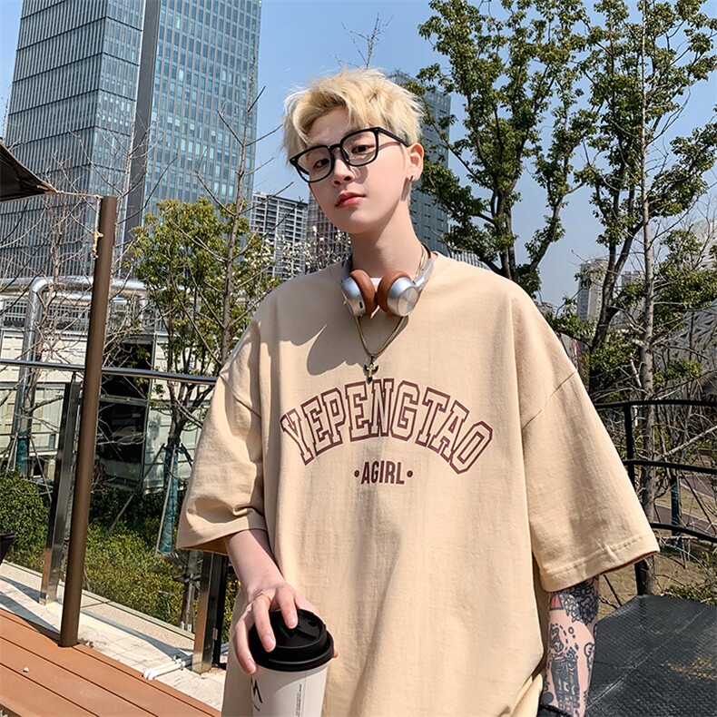 抖音得物直播供货纯棉260克短袖T恤A158-T305-P28控48,男装T恤,电商A158