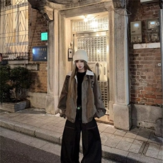 美式十字架贴皮刺绣翻领外套春季潮牌宽松撞色拼接夹克男网图，男装夹克，星座410-6（原星座1304-1）