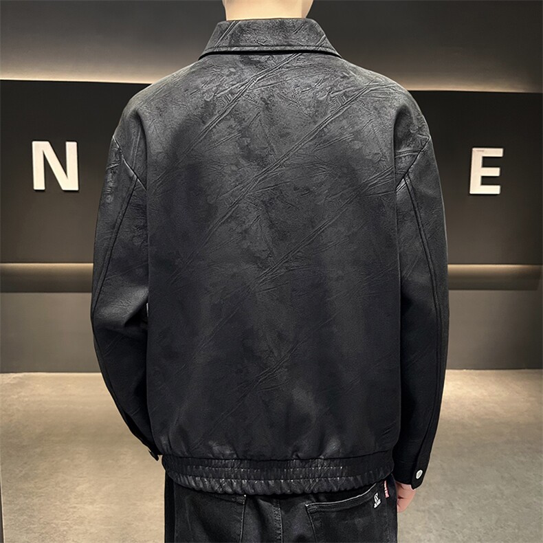 K592-P115秋冬潮流新款翻领PU皮衣男高品质防风百搭,男装皮衣,星座507A（原星座306B-2）