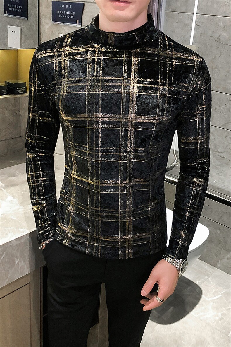 店主风T恤男长袖针织衫英伦风打底网红半高领打底衫A068-XS12-P45,男装T恤,星座419（原A233）
