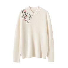 2025秋冬百搭时尚简约中式旗袍手工绣花针织衫,女装羊绒衫,暖织穗, 2025秋冬百搭时尚简约中式旗袍手工绣花针织衫,女装羊绒衫,暖织穗,