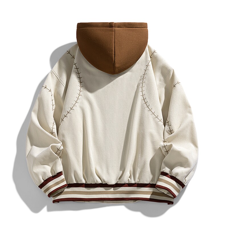 2026新款复古刺绣棒球服宽松休闲连帽假两件夹克XZ309JK8006P95,男装夹克,星座309（原A406）