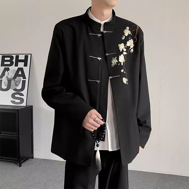 风春秋男女立领西服金属排扣新中式刺绣中山装外套JK760P63,男装西服,星座1013-1