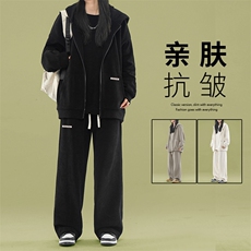 加绒美式潮牌条绒套装休闲三件套SJT869-常规特批176加绒特批206，男装休闲套装，星座718