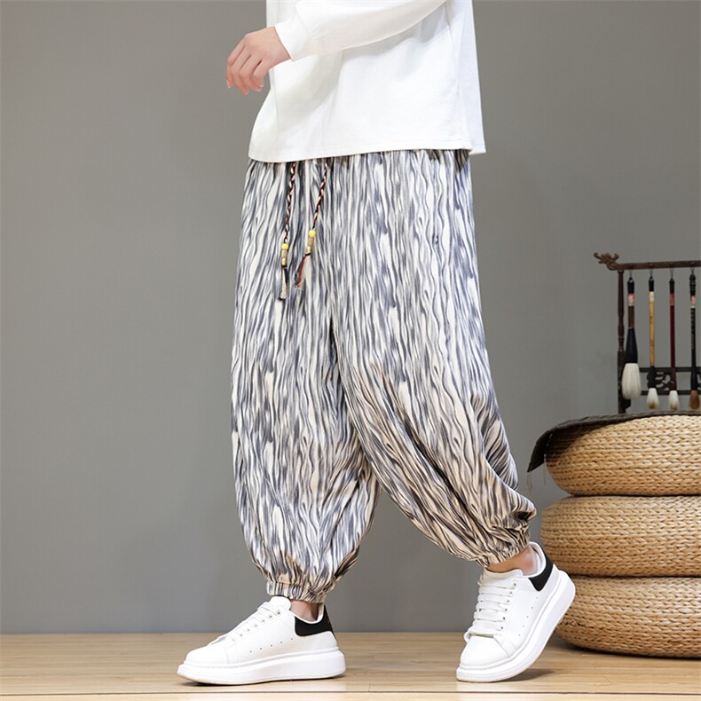灯笼裤男秋冬季风印花灯芯绒休闲裤束脚哈伦裤219-WK19-P55，男装休闲裤，星座219