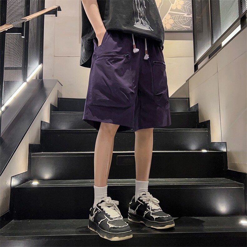 拉链工装短裤男2025新款夏季薄款速干宽松五分裤A406K606特P38,男装牛仔裤,星座309（原A406）