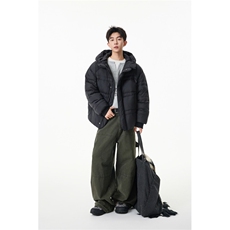 90%绒新标有报告连帽韩版宽松羽绒服上衣Y986/P350现货，男装羽绒服，星座202