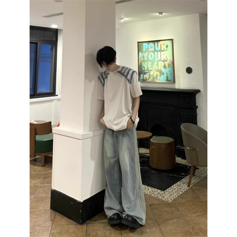 DT42-P40新款男士宽松短袖T恤潮牌美式痞帅高级感t恤-网图现货,男装T恤,星座603-2