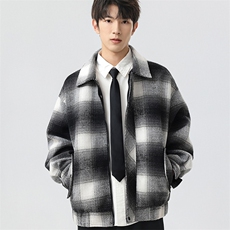 得物二开美式高街潮牌方格设计感夹克外套男2025秋季JK1249-P78，男装夹克，星座1103-3