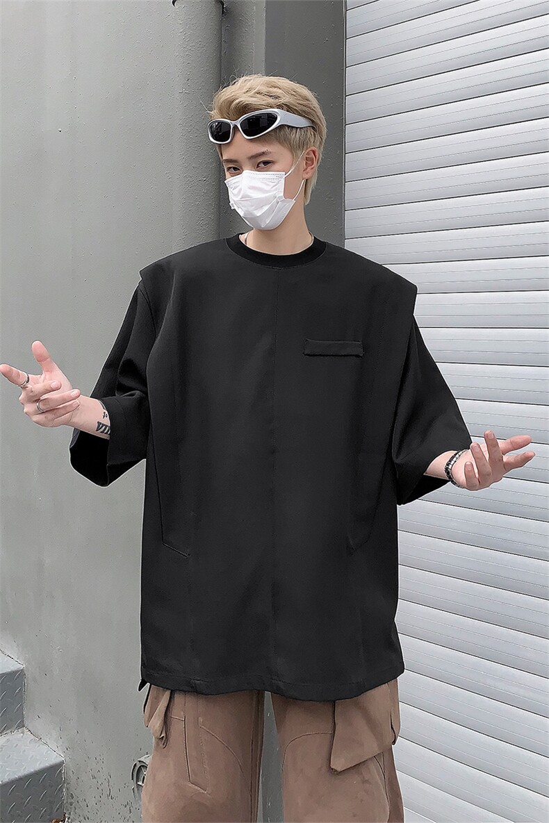 男装短袖t恤24夏抗皱潮牌假两件上衣男生体恤XZ514-2-202424-P58,男装T恤,星座514-2(原B239)
