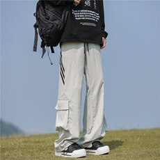 条纹速干冲锋裤男夏季拼接大口袋工装裤直筒速干长裤KD18，男装工装外套，星座1116A-1（原606A）