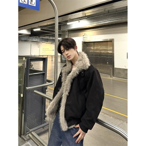 706-1-MY8912-P100  特P 现货 冬季座山雕加厚棉服大翻领毛绒外套图片