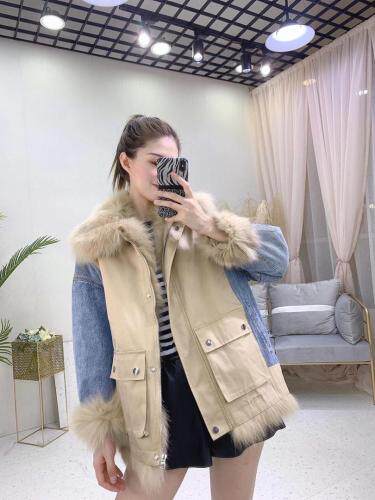 ZHG8105门襟毛领真狐狸毛内胆羽绒两面穿皮草羽绒服,女装皮草,L·H·X
