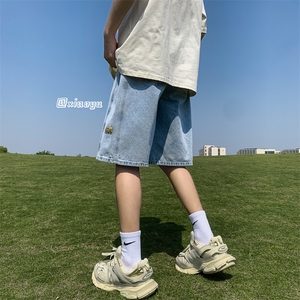 XZ616 夏季新款宽松百搭牛仔裤贴标五分裤 TY865 P45控58图片