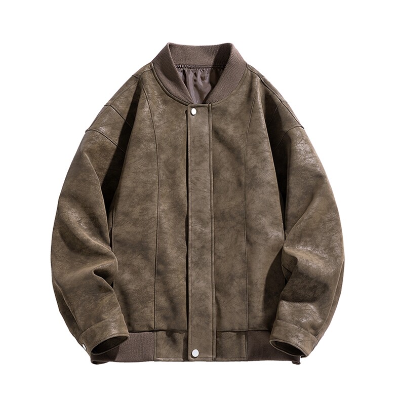 男士鹿皮绒户外夹克美式飞行帅气棒球领外套特P80P，男装皮衣，星座1206（原A206）