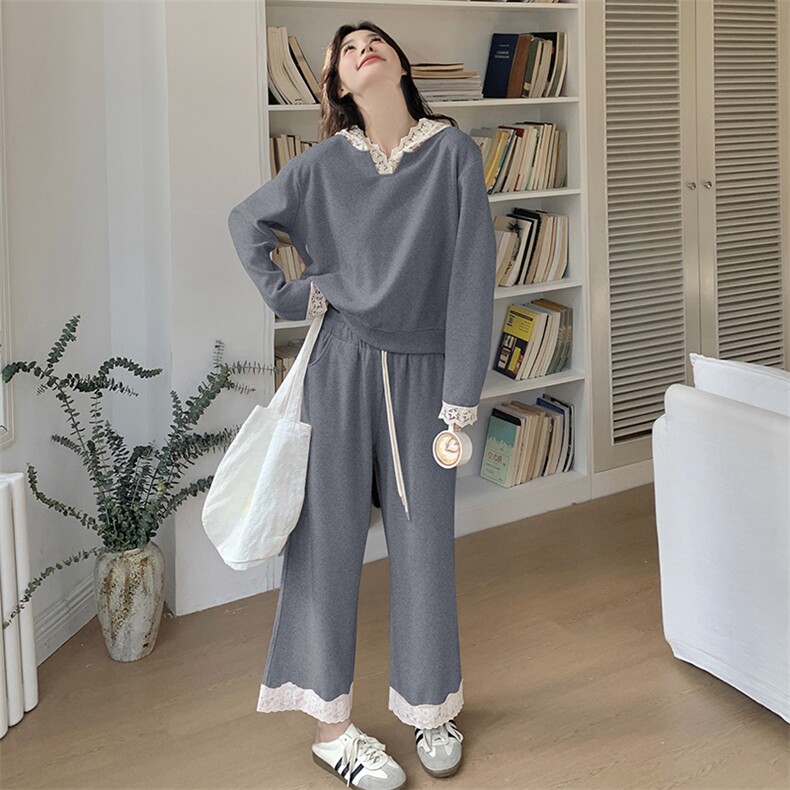 有买家秀秋季新款蕾丝拼接卫衣两件套装2C187-8517-P165-K258,女装套装/套裙,2C187