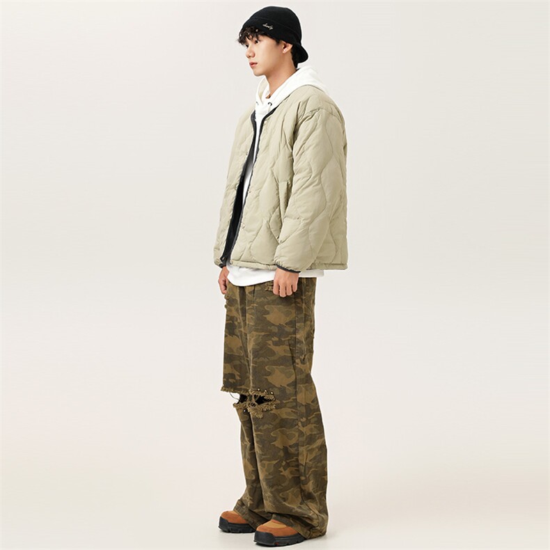 2025冬新款男日系潮牌双面穿白鸭绒羽绒服加厚外套棉衣YR60-F250图片
