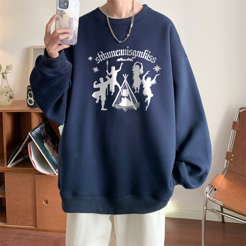 ！圆领卫衣男装港风长袖T恤男外套男WY181-P28,男装卫衣,电商B367