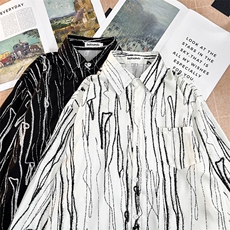 美式复古男秋季2026新款宽松长袖衬衣潮流高级感痞帅外套C169/P35，男装衬衫，星座506B