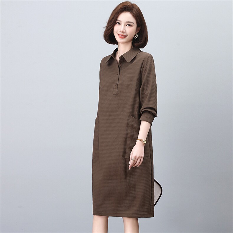 2026年春季休闲风Polo领连衣裙，女装连衣裙，文熹诺
