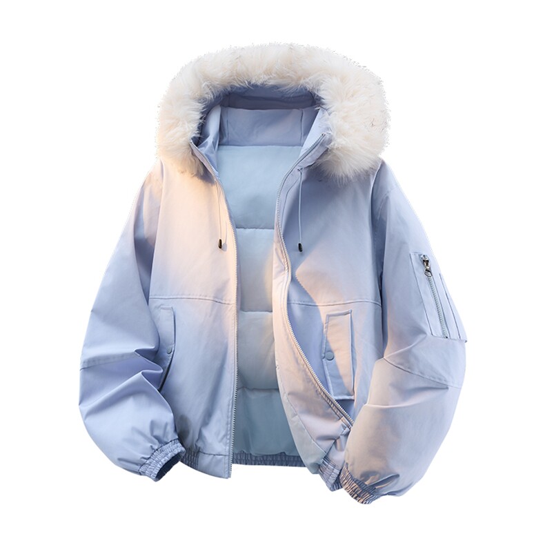 2025冬季新款大毛领保暖防风棉衣面包服外套男女同款XY2525-P95,男装棉衣,星座717