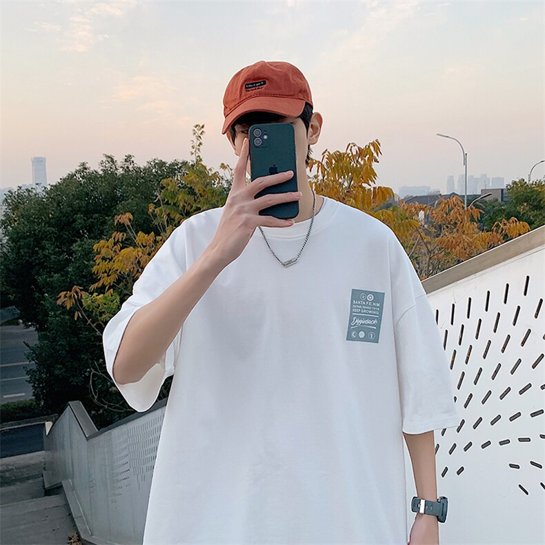 DX56P35港风纯短袖青少年学生百搭休闲潮流宽松T恤纯上衣,男装T恤,星座1204-3