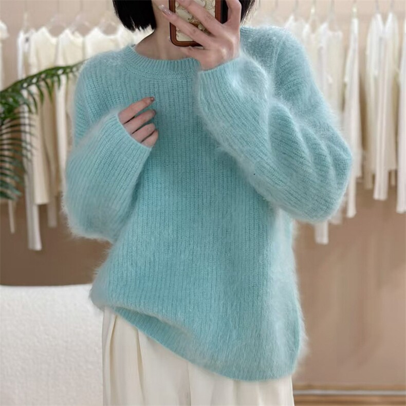 羊绒衫女羊绒圆领内搭毛衣百搭针织打底上衣,女装羊绒衫,仟禧羊绒