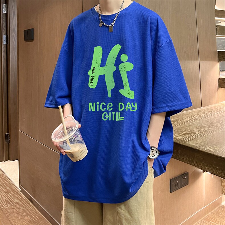 华夫格t恤男短袖男大码五分袖HT73418-P22,男装T恤,电商A040