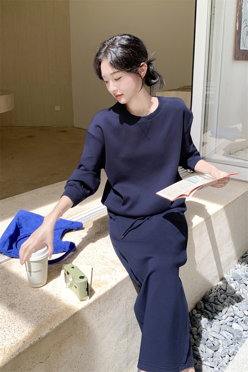 秋季新品老钱风休闲套装2601-P165-K235,女装套装/套裙,2D013