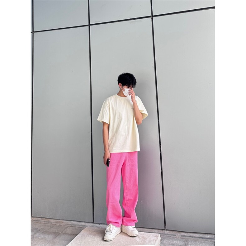 24年春夏季水洗高街vibe直筒宽松阔腿五色牛仔裤NZ2310-P55控78,男装牛仔裤,星座1002-1