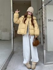 现货新款东大门加厚保暖羽绒服百搭连帽面包服女装外套，女装羽绒服，网红馆