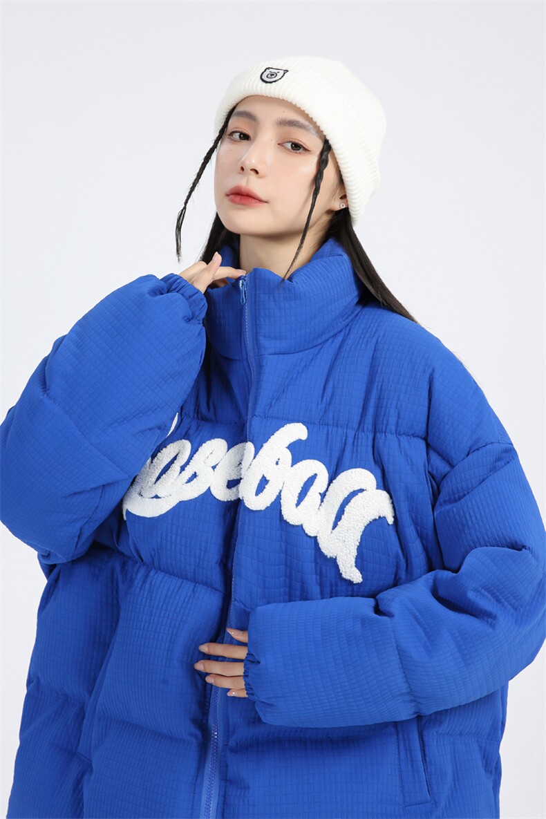 潮牌情侣2023冬季男女同款毛巾绣加厚棉衣保暖棉服MYTC157P95,男装棉衣,电商B220