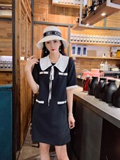 夏季新品娃娃领连衣裙，女装连衣裙，魅丽女孩