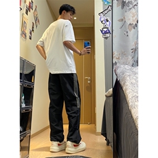 【网图有货】三条杠条纹织带裤子夏季直筒速干运动裤K22LL-特P40，女装休闲裤，星座1007（原301D）