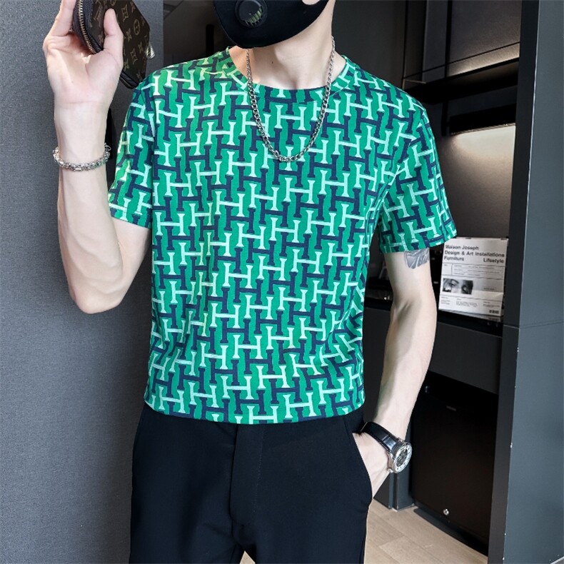 新品男装满印T字短袖T恤潮男休闲T恤,男装T恤,电商B248