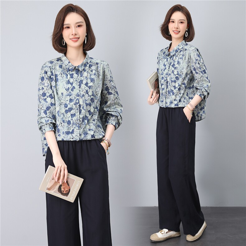 2025年秋时尚气质棉+天丝麻印花套装，女装套装/套裙，依恋蒂丝